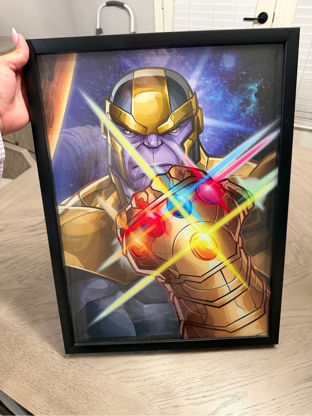 Unbranded Gold & Purple Thanos Infinity Gauntlet Art Print - Framed Home Art